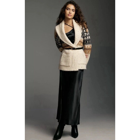 ANTHROPOLOGIE Small PATTERNED CARDIGAN Sweater - Picture 4 of 12